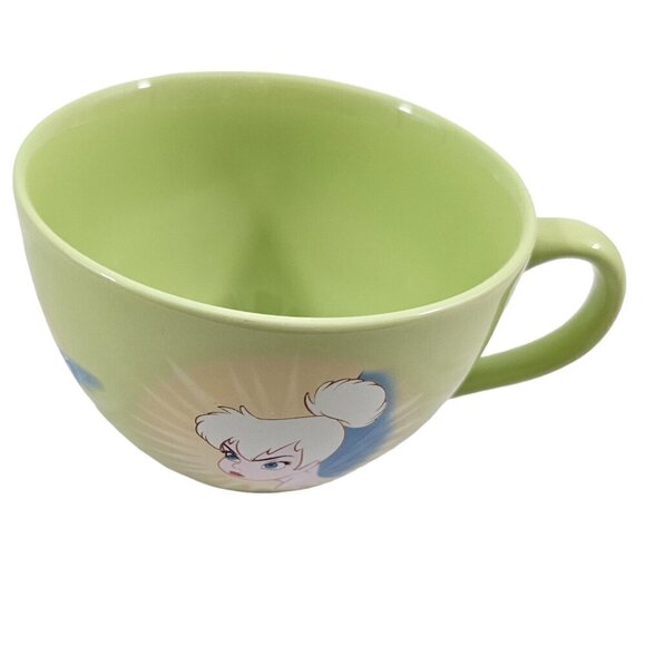 Disney Store Peter Pan Tinker Bell Oversized Green 20 Oz Ceramic Mug Cup - Picture 9 of 16
